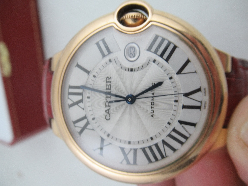 A Cartier 18k rose gold Automatic Calendar 'Balloon Bleu Watch, ref. 2999 No 03054NX with - Image 7 of 11