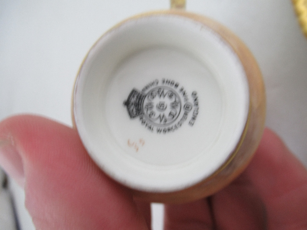 A Royal Worcester coffee cup and saucer decorated with fruit by Freeman  Condition Report: Good - Image 3 of 6