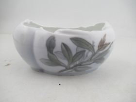 Royal Copenhagen bowl with flowers No 1629/491 with wavey edge made 1923-1930