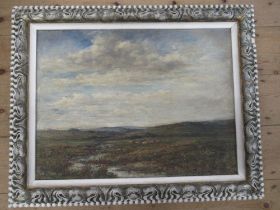 J Ulric Walmsley, oil on canvas, The Moors Flying Dales, 17ins x 22.5ins