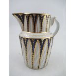 A Chamberlain Worcester jug decorated with Blue and gilt fonds height 6.75ins