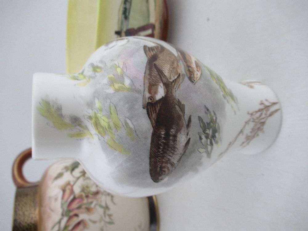 A Royal Doulton vase, decorated with fish, together with a Royal Doulton bowl, decorated with - Image 2 of 9