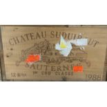 A case of 12 bottles of  Chateau Suduarint wine 1988 (Sauternes)