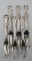 A set of six Georgian silver Kings pattern dinner forks, weight 20oz