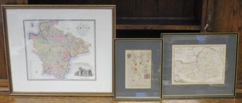 Three assorted maps including Devonshire, Somerset anfd the Bridgewater Road (3)