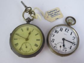 A Victorian Silver Cased Open Dial Key Wound Pocket Watch, 51.2mm case with chain driven movement