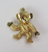 A 9ct Gold Chimpanzee Baby Pendant, hallmarked, 31.7mm drop, 3.17g