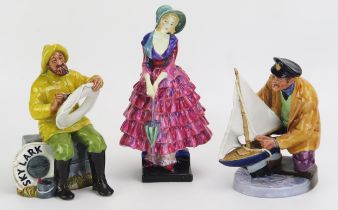 A Royal Doulton figure HN1340 'Pricilla', together with two other Doulton figures HN 2417 'The