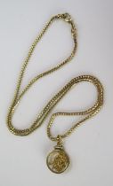 A 9ct Gold Snake Link Chain (hallmarked, 16.25", 41.5cm, 5.33g) with an unmarked precious yellow
