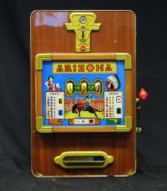 A German One Arm Bandit Slot Machine - working, slot mechanism needs attention