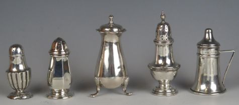 A collection of assorted silver condiments, various makers and dates, total weight of silver 134gms,
