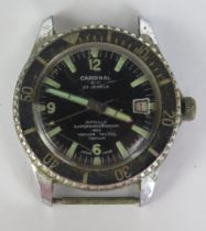 A 1960's CARDINAL Sicura Apollo Diving Watch, 38mm steel case with 23 jewel mechanical movement.