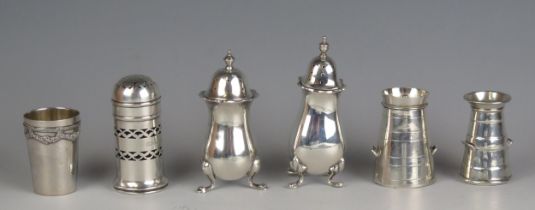 A collection of assorted silver condiments, various makers and dates, total weight of silver,