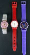 A SWATCH Notre Dame Rose Window Wristwatch GV108- 1994 - QUASIMODO (running), SWATCH Red Illusion