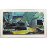 Ivon Hitchens (1893-1979), Three Boats, offset lithograph numbered 78/100 in black ink with blind