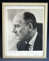 A signed photograph of Sir John Gielgud, dated Feb 1977, F & G