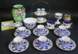 A mixed collection of ceramics, includes Maling lustre vase, Coalport 'Aster' pattern part tea