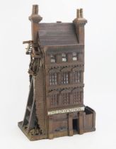 Ned Heywood of Chepstow, architectural stoneware sculpture of a partially war torn Victorian pub '