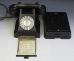 A GPO Model 332L telephone handset, in black Bakelite with sliding drawer to the base, circa 1950'