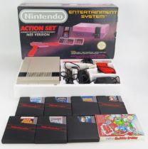 Nintendo Action Set NES Entertainment System with Super Mario Bros Duck Hunt, Super Off-Road,