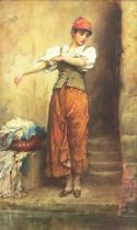 William Arthur Breakspeare (1856 - 1914), British artist, RBA RBSA ROI, Washer Girl, oil on panel,