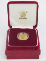 A Royal Mint 2006 Gold Historic Sovereign. Collection Pistrucci's Masterpiece. Boxed with COA No.