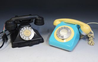 A GPO Model 1/232 telephone hand set in black Bakelite, with drawer to the base, together with a