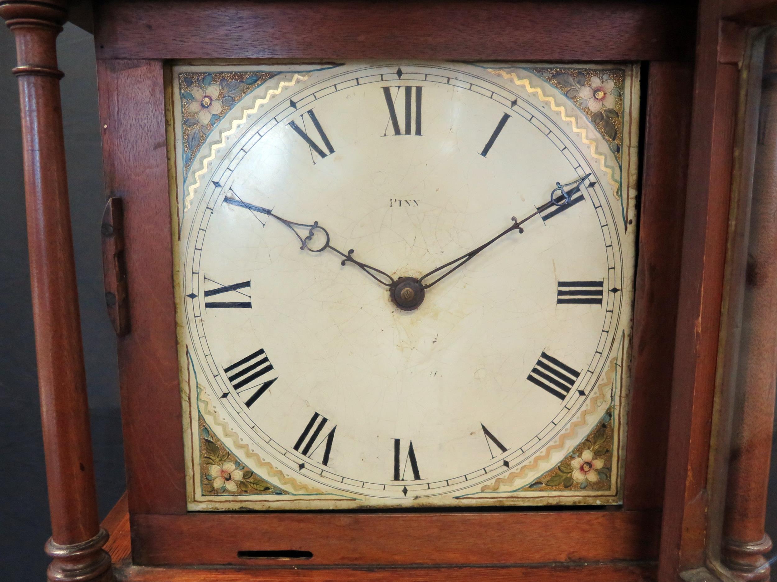 Pinn, Exmouth, a late 18th century mahogany longcase clock, with square hood, with plain waist panel - Bild 3 aus 6