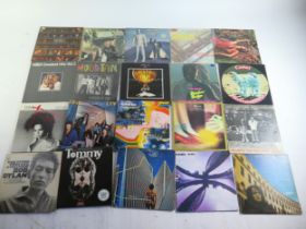 A collection of mainly 1970's LP records including Prog Rock, and pop, artists include Led Zeppelin,