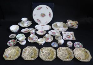 A collection of assorted ceramics including Royal Worcester cake plate, boxed, Minton and Coalport