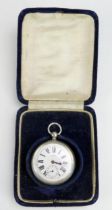 A Pateck Fob Watch 44mm Argent case, signed movement no. 21291. Running
