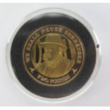 A 2019 Gold £2 Coin, Isle of Man, We Shall Never Surrender, 15.98g