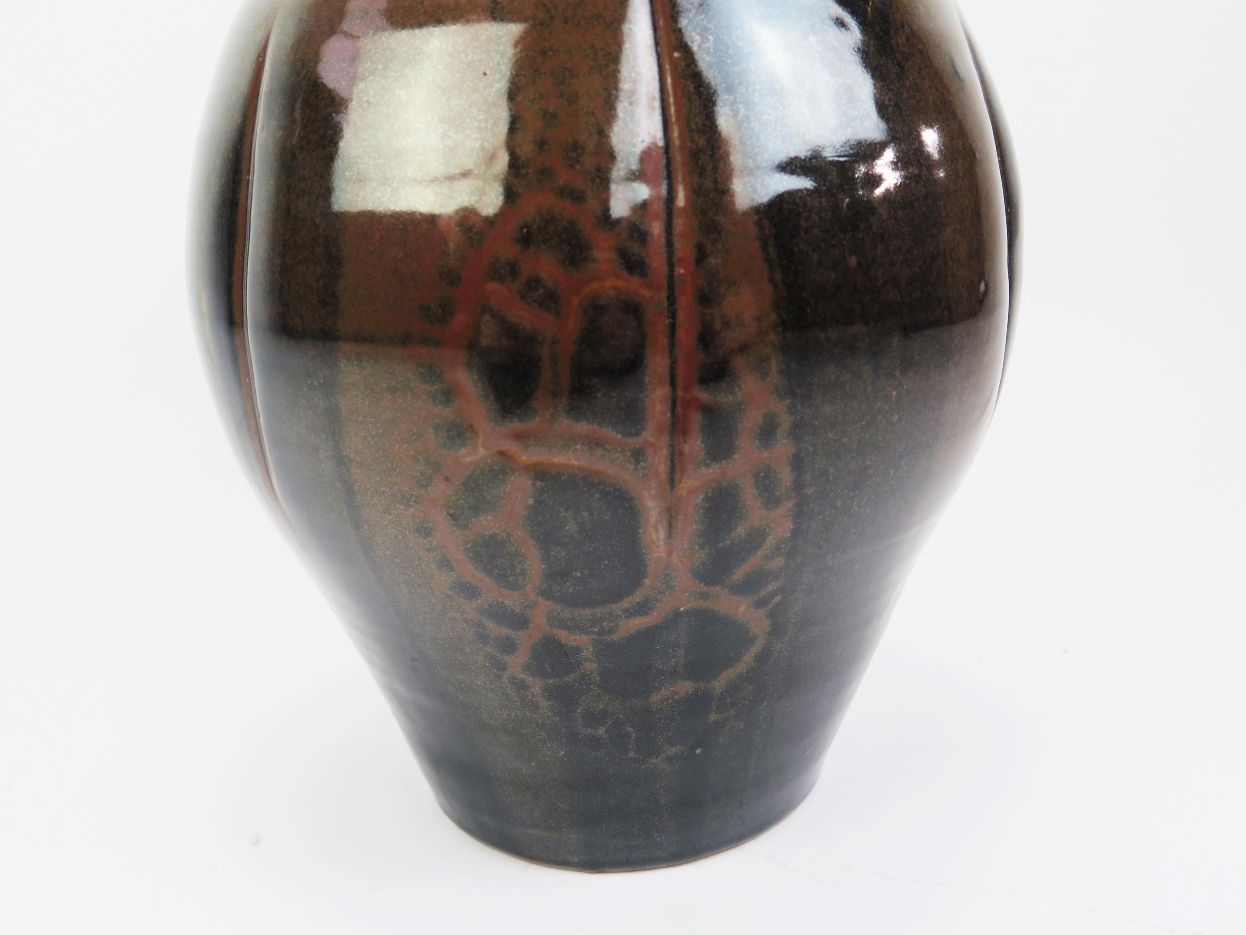 DAVID LEACH (1911-2005) for Lowerdown Pottery Large Vase in a dark brown mottled glaze, the widest - Image 4 of 7