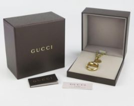 A GUCCI 18K Gold Horse bit Collection Necklace with original boxes, 53.55mm drop x 27mm wide, from