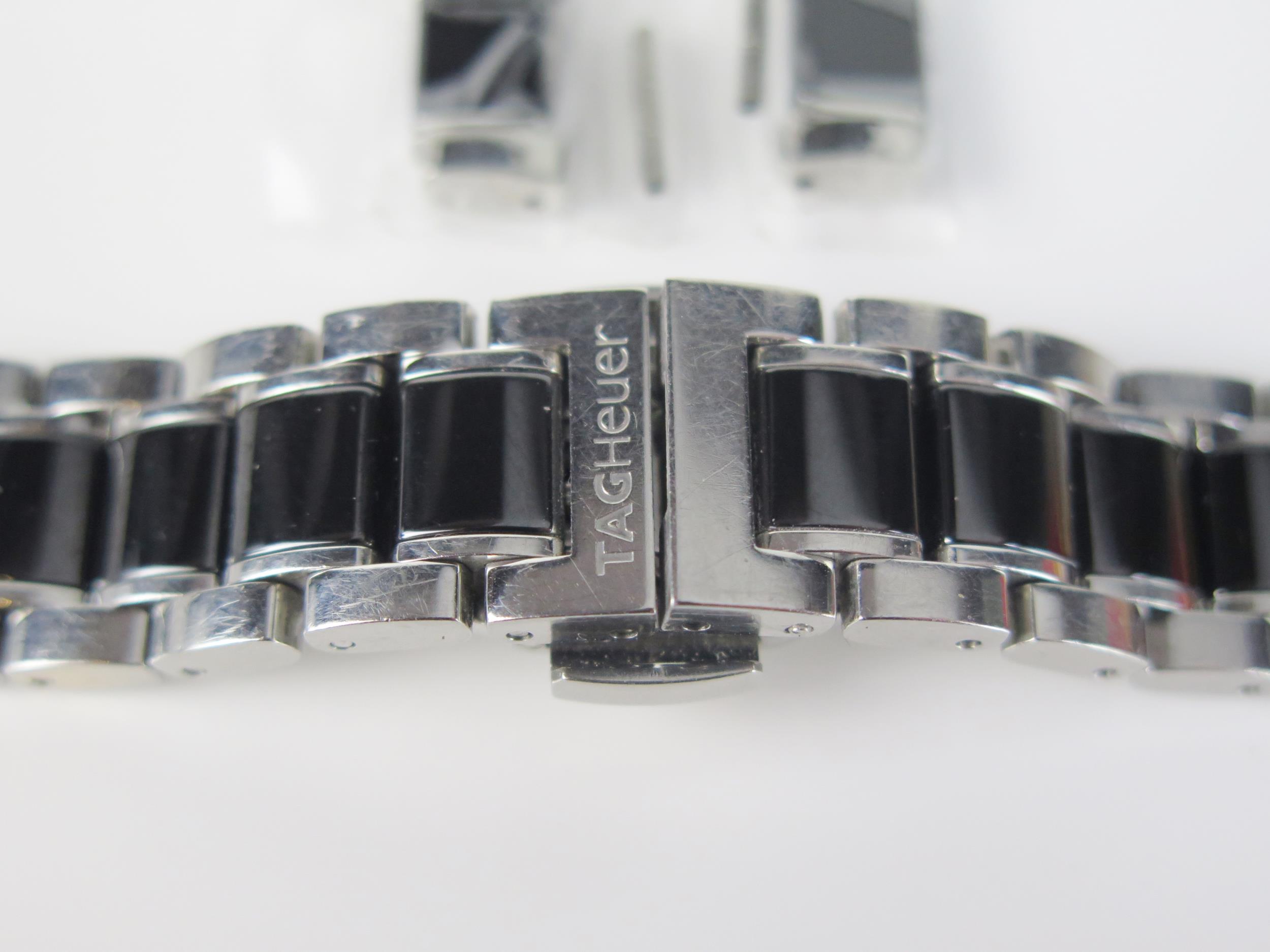 A TAG Heuer Steel and Black Ceramic Strap suitable to fit a Formula 1 and with two new spare links - Image 2 of 2