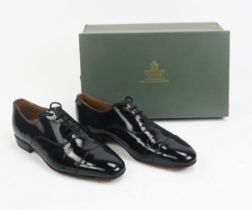 Crockett & Jones Chatham Patent Shoes, Size 7 E, boxed with shoe bags