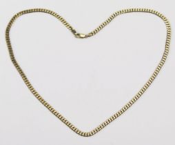 A 9ct Gold Flat Curb Link Chain, 20.5" (52cm), UK import marks and stamped 375, 18.93g