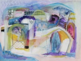 Charlotte Kienitz, Tunisian Summer Market, Mixed Media, British 20th/21st century, pencil signed and