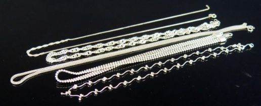 Five Silver Necklaces, 44.82g