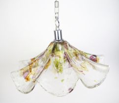 A 1970's Murano glass ceiling fitting, by La Murrina, of circular limpet shell-shaped outline,