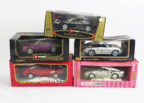 Maisto, Burago and Tonka Polistil 1:18 Scale Porsche Collection including Porsche 911 Carrera 4S,