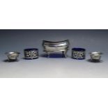 Five assorted silver salts, various makers and dates, total weight of silver 65gms, 2.32ozs