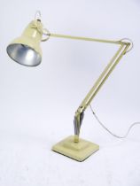 A Herbert Terry design angle-poise lamp, with cream effect shade frame and stand.