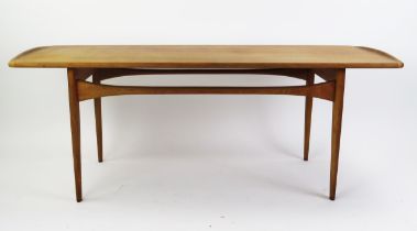 A Tove and Edvard Kindt Larsen Teak Danish Coffee Table designed for France & Son, model no.