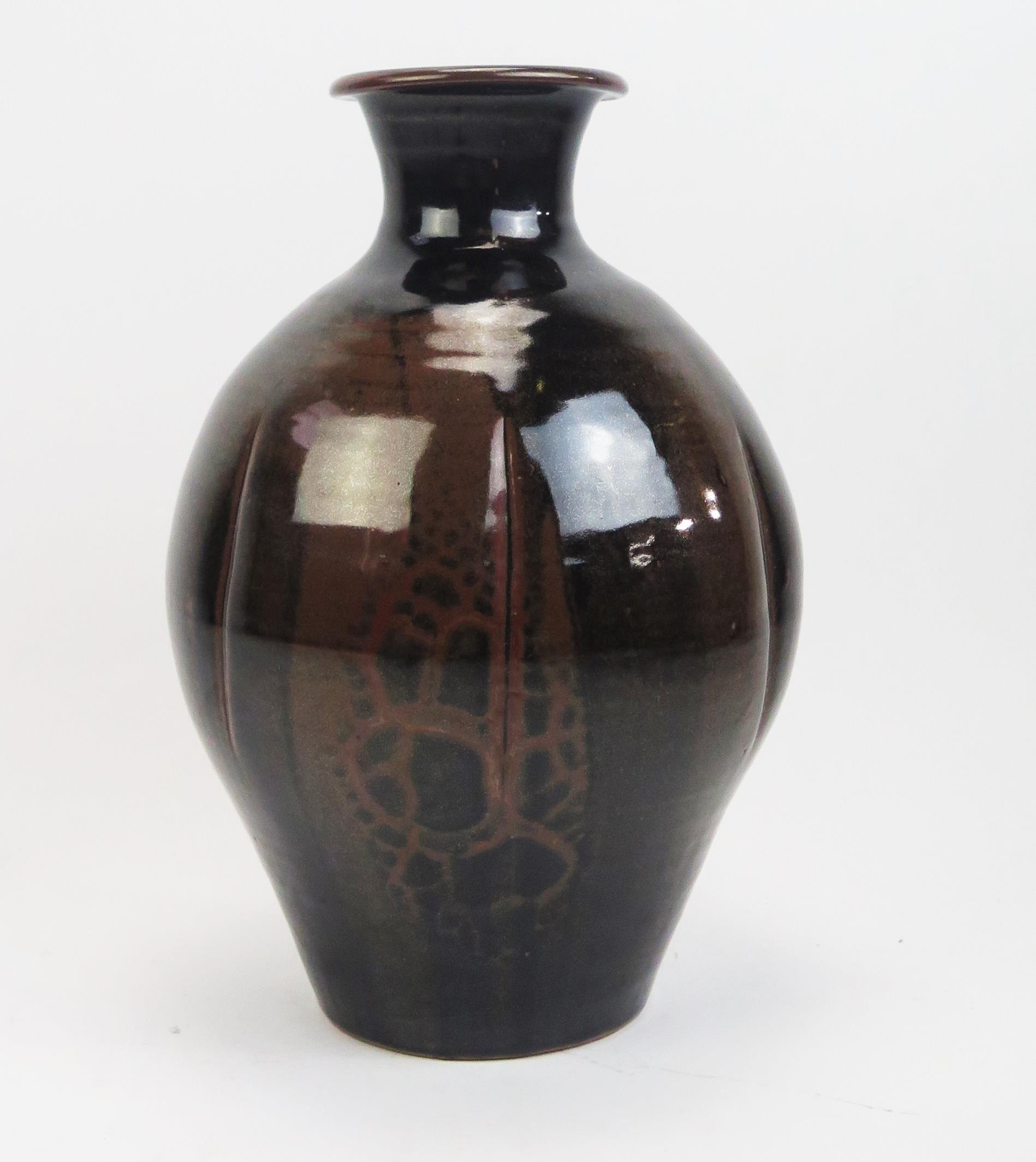 DAVID LEACH (1911-2005) for Lowerdown Pottery Large Vase in a dark brown mottled glaze, the widest - Image 3 of 7