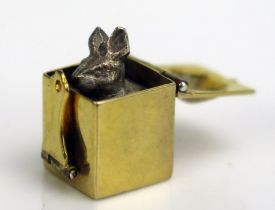 An Antique 'Jack-In -The Box' (Rabbit) Charm, stamped 9CT, 2.9g