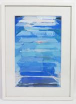Tom Cross (1931-2009), River Sunset 1982, gouache, Cornish School, 53.5x34.5cm, framed & glazed