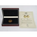 A 2018 Quintuple Sovereign _ The Armistice & Remembrance 100, 39.94g. Sold boxed with The London