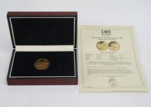 A 2018 Quintuple Sovereign _ The Armistice & Remembrance 100, 39.94g. Sold boxed with The London