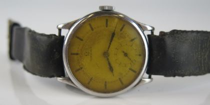 An OMEGA Steel Cased Wristwatch, 32.4mm case, back no. 9097325, movement no. 8325425, c. 1939.